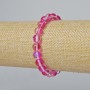 Bransoletka z opalowego szkła, gładka kulka, kolor malinowy, przezroczysty z efektem kameleonowym, średnica 8 mm ±, długość 18 cm ± (rozciągliwa)