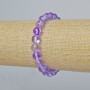 Bransoletka ze szkła opalowego, gładkie kuleczki, kolor liliowo-przezroczysty kameleon, średnica 8 mm, długość 18 cm ± (elastyczna)