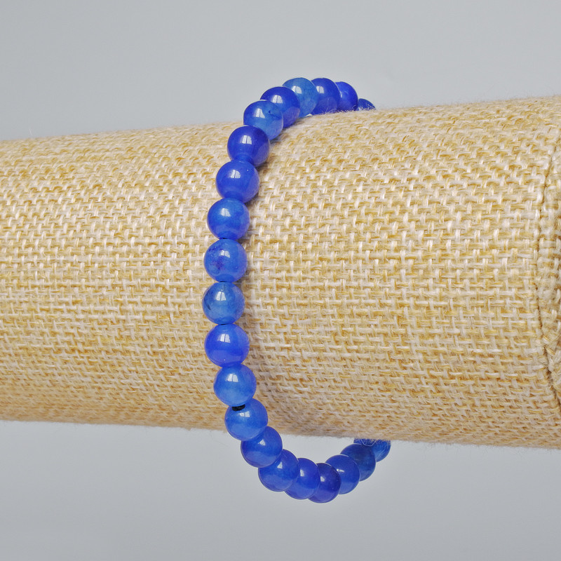 Bransoletka z apatytu (syntetyczny) gładkie kulki, średnica 6,5 mm, długość 18 cm (elastyczna)