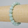 Bransoletka z amazonitu — naturalny kamień, gładkie kulki, średnica 10 mm ±, długość 18 cm ± (rozciągliwa)