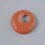 Wisiorek w kształcie pączka (donut) z awenturytu Złoty Piasek (syntetyczny) kamień, średnica 18×5 mm ±, średnica otworu 5 mm ±
