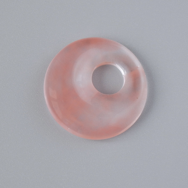Wisiorek w kształcie pączka z naturalnego turmalinu, średnica 18×5 mm, otwór 5 mm