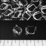 Zapięcia do kolczyków z angielskim zamkiem «języczek» 50 par 14×10 mm + - srebrzysty metal