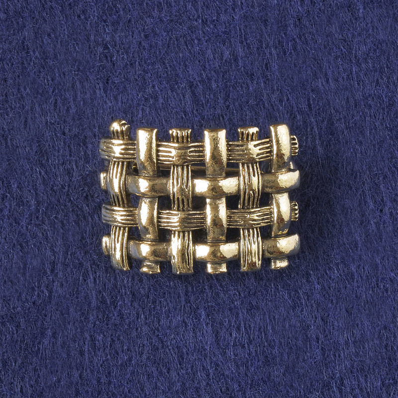 Broszka Akcent w ciemnozłotym metalu 16x22 mm+