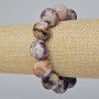 Bransoletka z ametystu, naturalny kamień, gładka kulka, średnica 16 mm±, długość 18 cm±, rozciągliwa