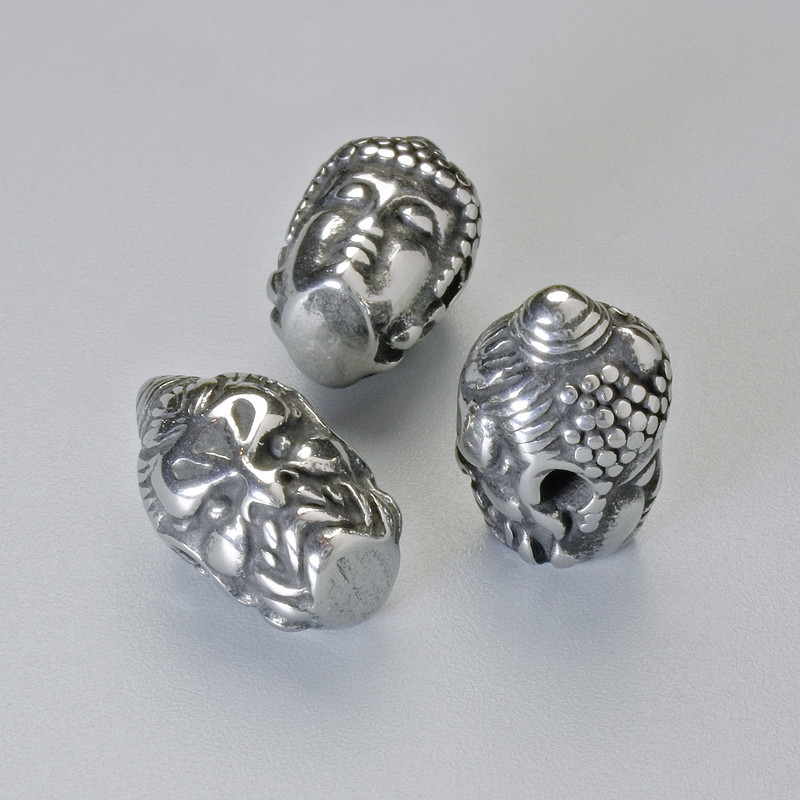 Okucia koralik-wstawka, średnica 14×9 mm ±, otwór o średnicy 2,4 mm, srebrny kolor metalu, 1 szt.