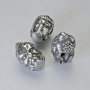 Okucia koralik-wstawka, średnica 14×9 mm ±, otwór o średnicy 2,4 mm, srebrny kolor metalu, 1 szt.