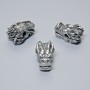 Koralik-wstawka „Smok”, średnica 12×8×7 mm, otwór 2,4 mm, srebrzysty kolor metalu, 1 szt.