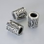 Koralik ozdobny „Skandynawska runa”, średnica 13×10 mm, otwór 6 mm, srebrny kolor metalu, 1 szt.