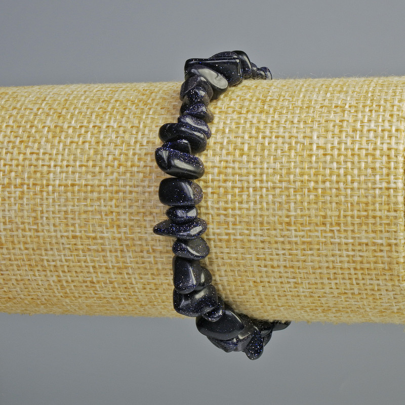 Bransoletka z awenturytu Noc Kairu (syntetyczny) drobinka, średnica 8×4 mm, długość 18 cm ± (rozciągany)