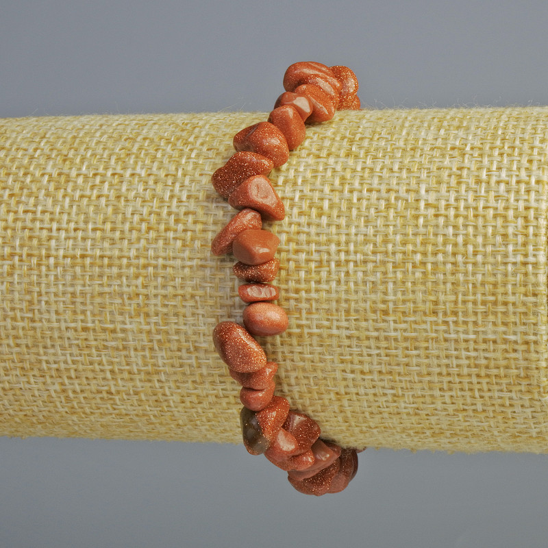 Bransoletka z awenturynu Złoty Piasek (syntetyczny) drobiny, średnica 8×5 mm, długość 18 cm, elastyczna (stretch)