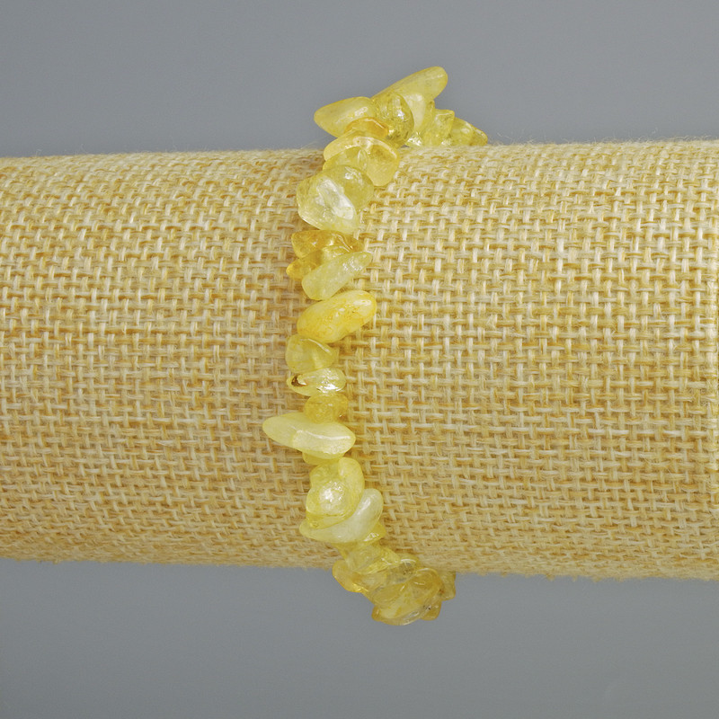 Bransoletka z naturalnego cytrynu, drobne kawałki kamienia, średnica 8×3 mm ±, długość 18 cm ± (elastyczna)