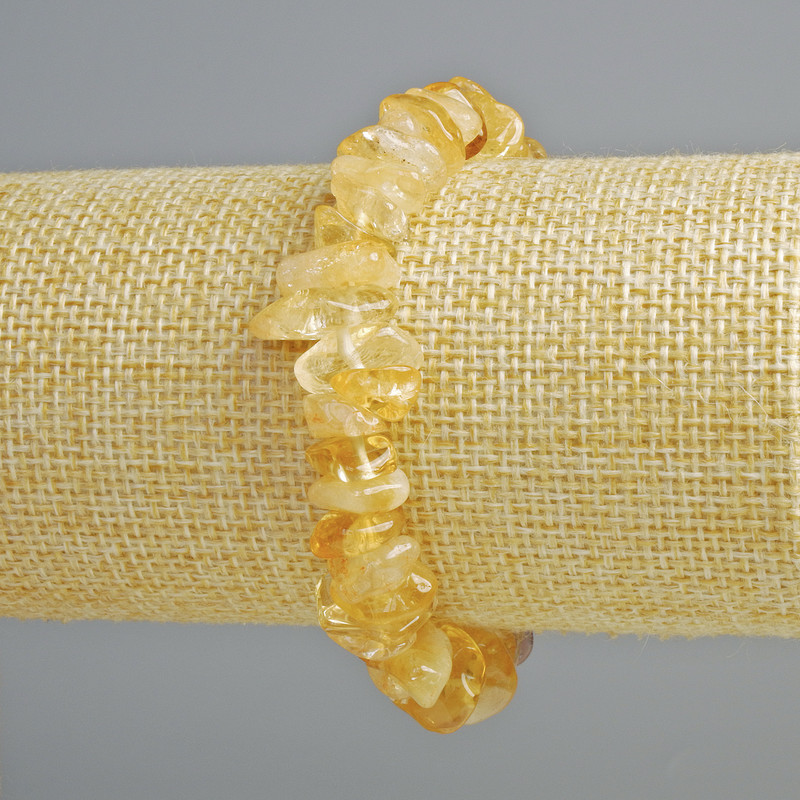 Bransoletka z naturalnego cytrynu, drobinki, średnica 11,5×4 mm, długość 18 cm (elastyczna)