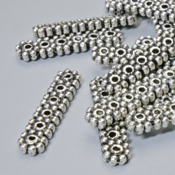 Rozdzielacz na 6 nici, średnica 20×4,5 mm, otwór o średnicy 1,2 mm, srebrny kolor metalu, 16 szt.