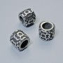 Koralik-wstawka, średnica 8x9 mm ±, otwór 5,1 mm, srebrny kolor metalu, 1 szt.