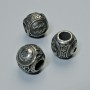 Koralik-wstawka Znak Zodiaku 'Wodnik', średnica 9x10 mm ±, otwór o średnicy 4,3 mm, ciemnosrebrny kolor metalu, 1 szt.