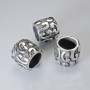 Furnitura – wstawka koralikowa, średnica 12×13 mm, otwór średnicy 8,4 mm, kolor metalu: srebrzysty, 1 szt.