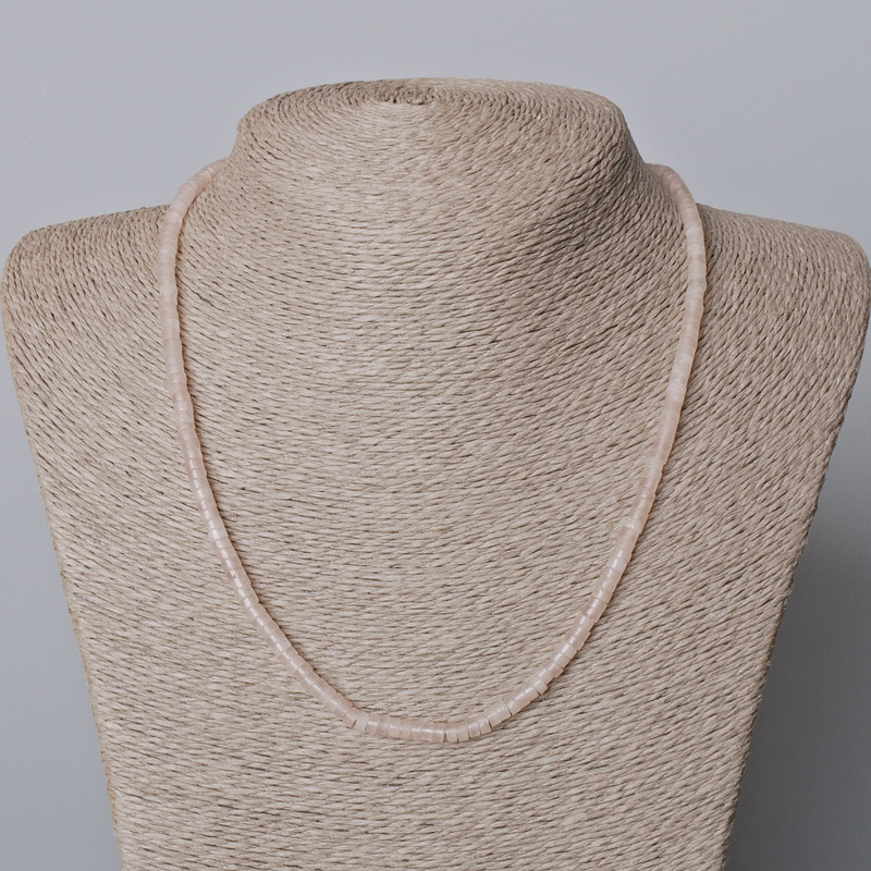 Naszyjnik z różowego kwarcu, naturalny kamień, fasetowany, średnica 4×2 mm, długość 45–48 cm