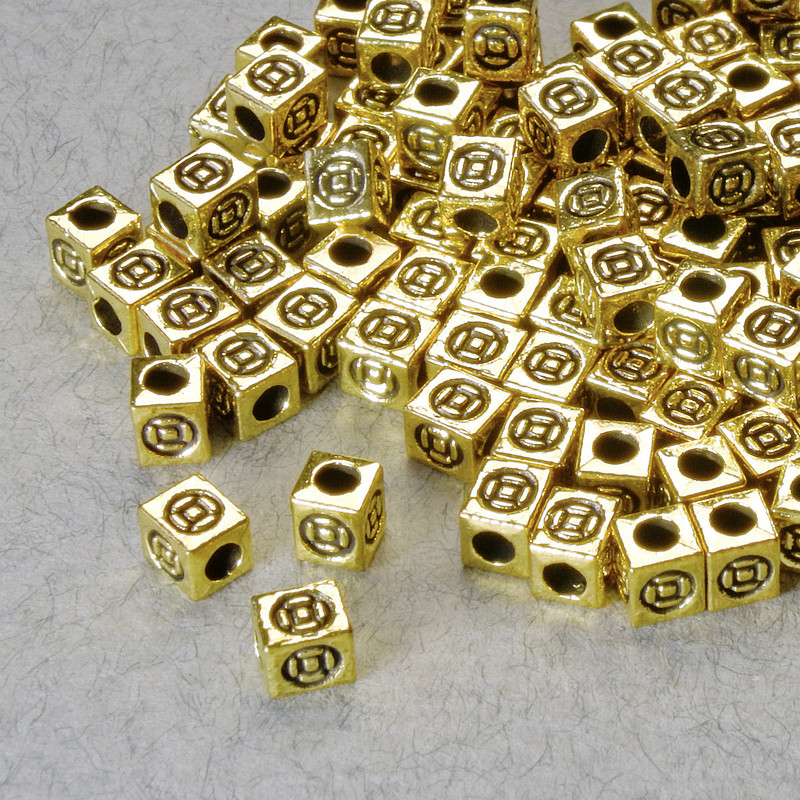 Koralik-wkładka, średnica 4×3 mm, otwór 1,8 mm, złoty kolor metalu, opakowanie 20 g, 120 szt. +