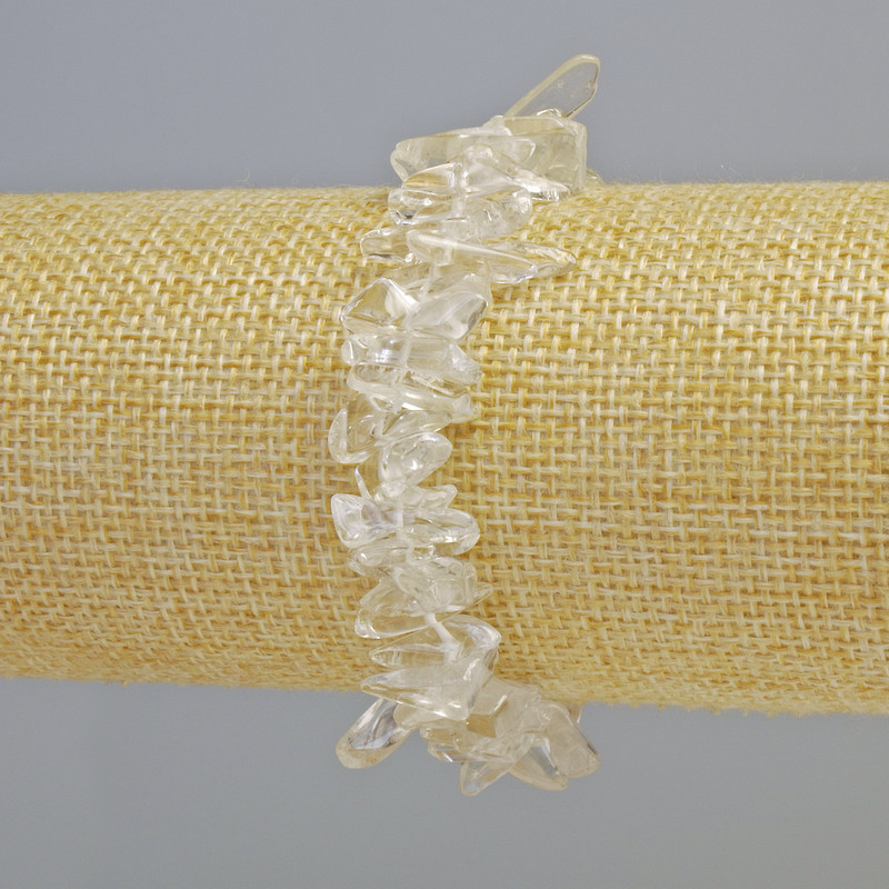 Bransoletka z górskiego kryształu, drobiny naturalnego kamienia o kształcie igieł, średnica 15×4 mm ± (rozciągliwa), długość 18 cm+