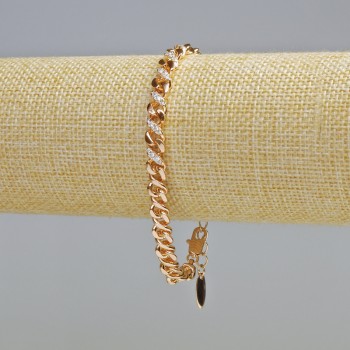 Bransoletka Xuping pozłacana 18K z białymi strassami, grubość około 6 mm, długość 17–21 cm