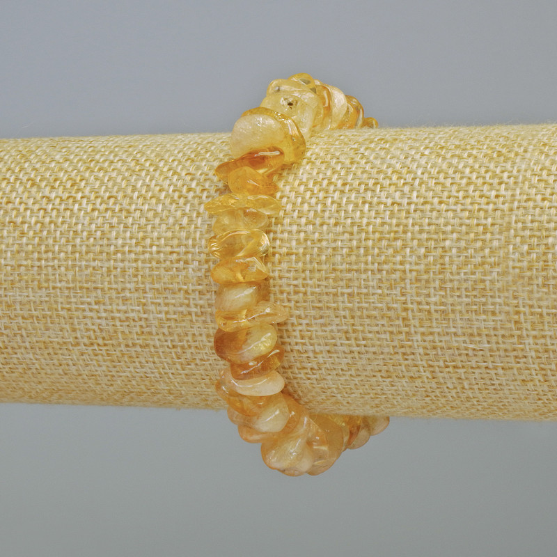 Bransoletka z naturalnego cytrynu – drobne odłamki kamienia, średnica 11,5×4 mm ± (elastyczna), długość 18 cm+