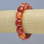 Bransoletka z karneolu, naturalny kamień, gładkie cylindryczne koraliki, średnica 15×13,5 mm, elastyczna, długość 18 cm