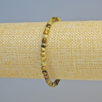 Bransoletka z grosularu (zielony granat) naturalny kamień fasetowany kubik, średnica około 5 mm, na elastycznej gumce, długość 18 cm+