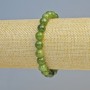 Bransoletka z jadeitu z naturalnego kamienia, gładkie kulki o średnicy ok. 8 mm, elastyczna, długość 18 cm