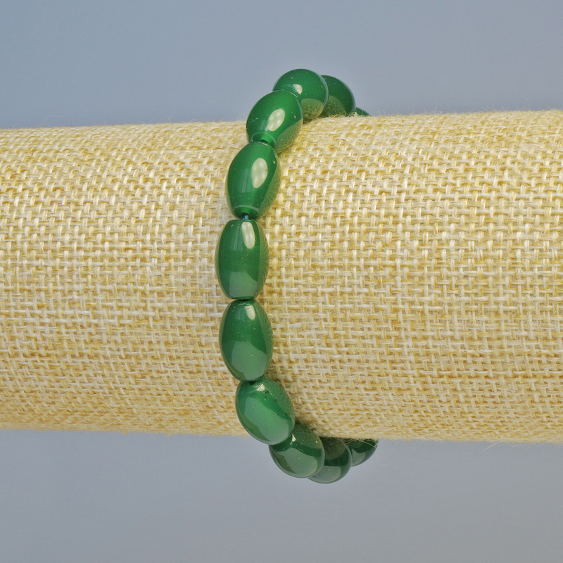Bransoletka z naturalnym chryzoprazem — owalne kamienie, średnica 8×12 mm ± (na elastycznej gumce), długość 18 cm+