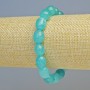 Bransoletka z naturalnego akwamarynu, fasetowane kulki o średnicy 9×12 mm, elastyczna, długość 18 cm+