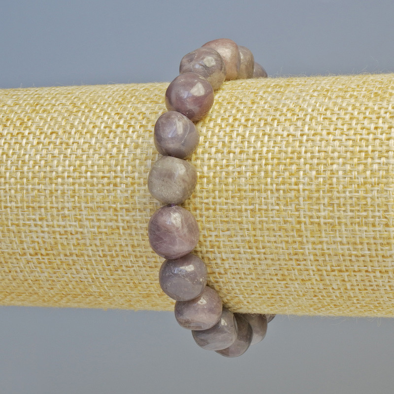 Bransoletka z purpurowego turmalinu, naturalny kamień, fasetowana, średnica 10 mm ± (rozciągliwy), długość 18 cm+