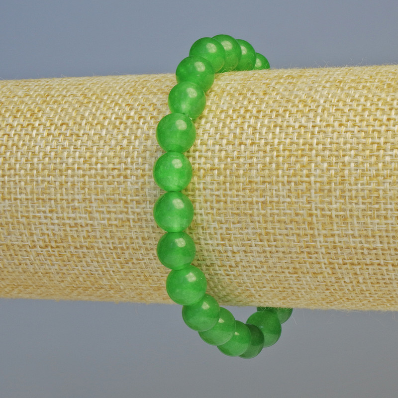 Bransoletka z chryzoprazu (sztuczny) gładka kulka, średnica 8 mm ± (elastyczna), długość 18 cm+