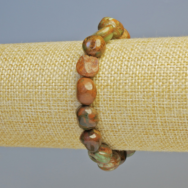 Bransoletka z naturalnego jaspisu — kuleczki o średnicy 11 mm ± (elastyczna), długość 18 cm+