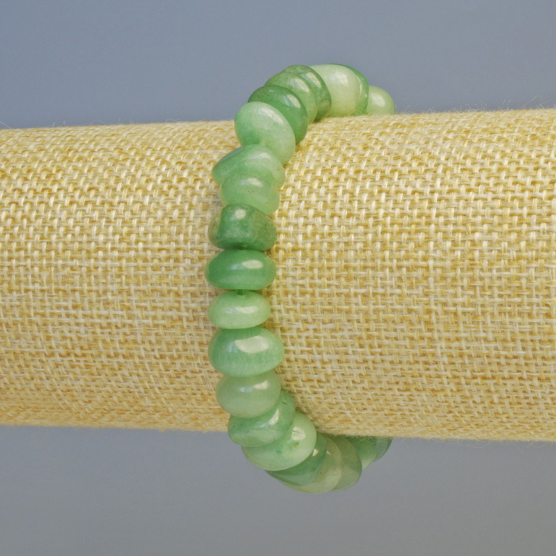 Bransoletka z nefrytu — naturalny kamień, fasetowane koraliki, średnica 11×6 mm ± (elastyczna), długość 18 cm+