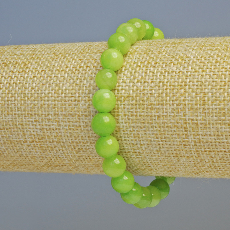 Bransoletka Onyksowa ze sztucznego akrylu — gładki koralik, średnica 8,5 mm ± (na elastycznej gumce), długość 18 cm