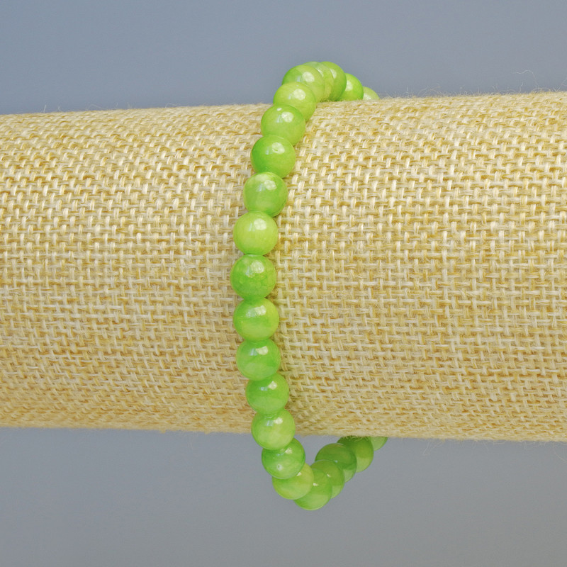 Bransoletka onyks (sztuczny akryl) gładkie kulki, średnica 6,5 mm ± (rozciągliwa), długość 18 cm