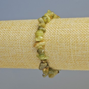 Bransoletka z grosularu (zielony granat) – naturalny kamień w drobinkach, średnica 8×4 mm ± (na elastycznej gumce), długość 18 cm+