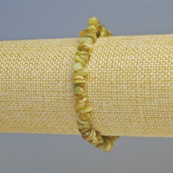 Bransoletka z grosularu (zielony granat) naturalny kamień - fragmenty, średnica 8×3 mm ± (rozciągany), długość 18 cm+