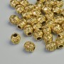 Okucie koralik-wkładka, wymiar 6×6 mm, średnica otworu 2,5 mm, opakowanie 33 szt., ± 20 g, złoty kolor metalu