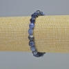Bransoletka z sodalitu, naturalny kamień fasetowany, wielokątny, koraliki 7×8 mm ± (elastyczna), długość 18 cm