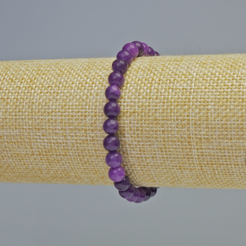 Bransoletka z sugilitem (prasowana) gładkie kulki, średnica 6 mm +/- (na elastycznej gumce), długość 18 cm+
