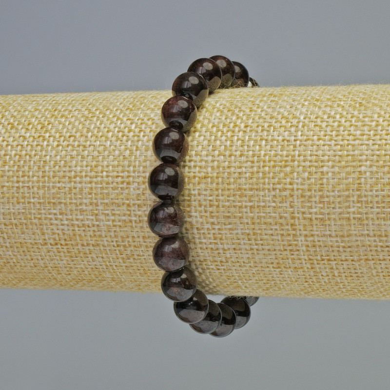 Bransoletka z granatu, naturalny kamień, gładkie kuleczki, średnica 12,5 mm ± (rozciągliwa), długość 18 cm+
