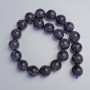 Koraliki z ametystu, naturalny kamień, gładkie kulki, średnica 18 mm, długość 39 cm, na nici