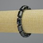 Bransoletka z czarnego agatu, naturalny kamień, cylindryczne koraliki, średnica 10×14 mm ± (rozciągliwa), długość 18 cm+