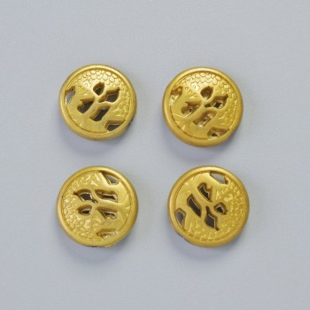 Koralik hematitu w kolorze matowo-złotym, średnica 12×4,5 mm ± (4 szt.)