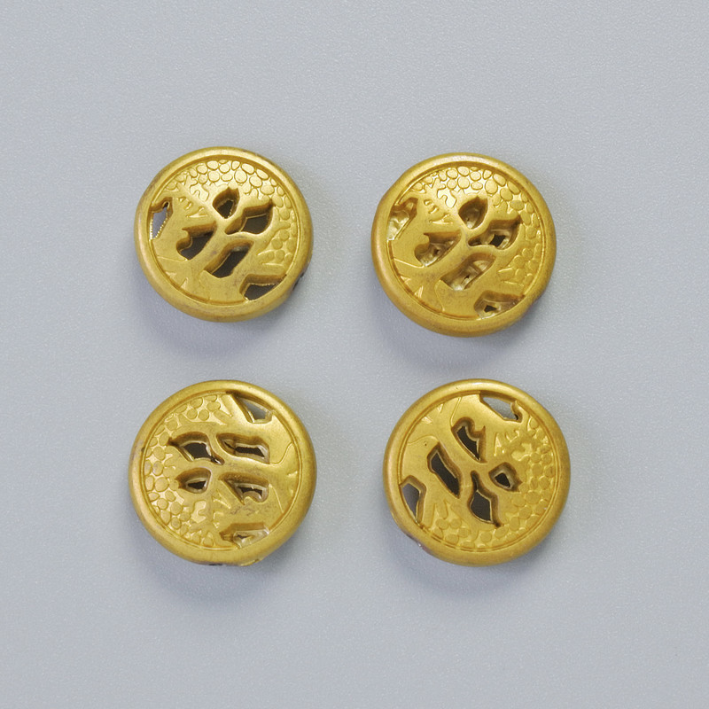 Koralik hematitu w kolorze matowo-złotym, średnica 12×4,5 mm ± (4 szt.)