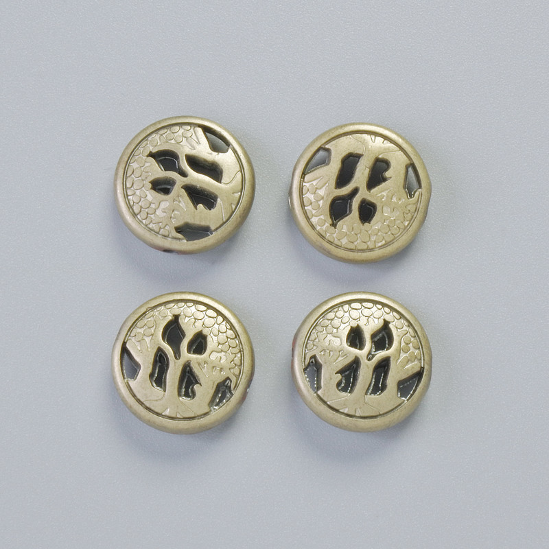 Koralik hematytu kolor: matowy, jasnozłoty, średnica 12x4,5 mm ± (4 szt.)