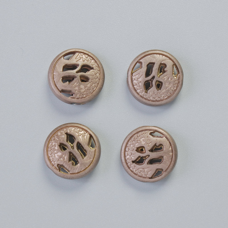 Koralik hematytu kolor matowy brązowy, średnica 12×4,5 mm +/- (4 szt.)