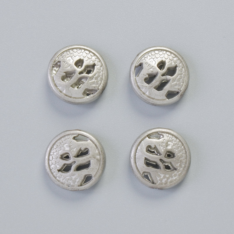 Koralik hematyt o kolorze matowo-srebrnym, średnica 12×4,5 mm +/- (4 szt.)